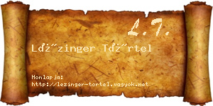 Lézinger Törtel névjegykártya